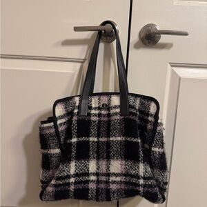 KATE SPADE Plaid Black and Pink Women's Tote Bag